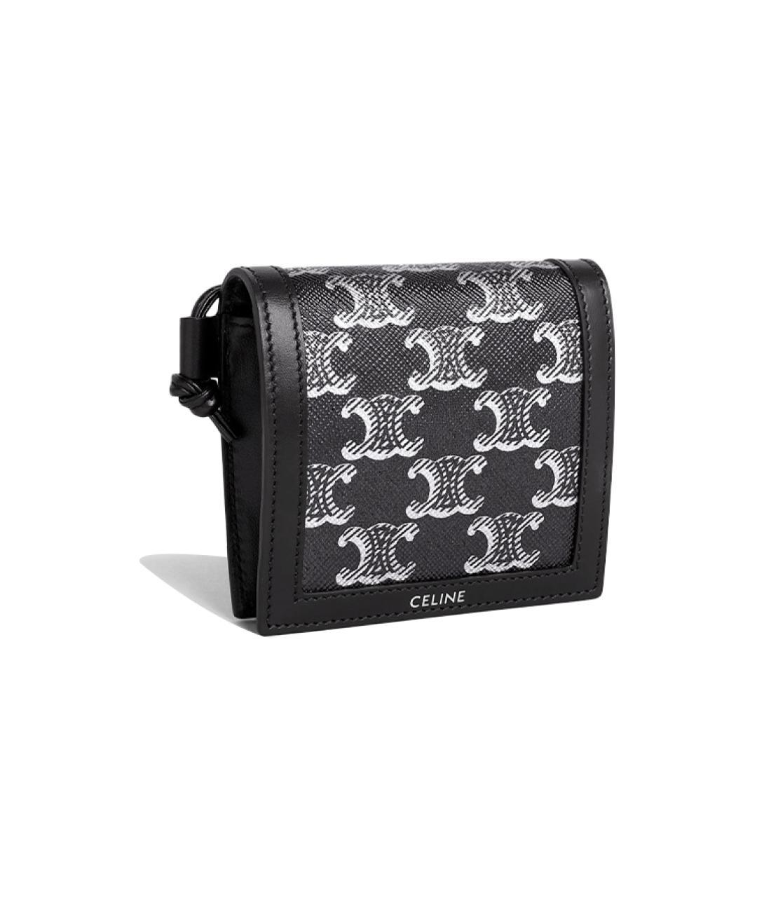 CELINE Черный кожаный кошелек, фото 3