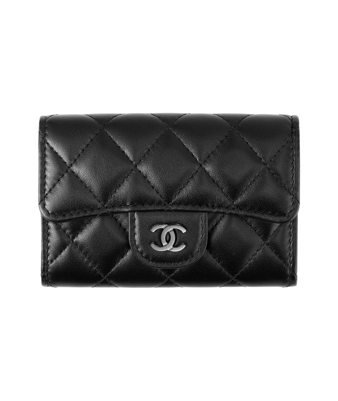 CHANEL Черный кожаный кошелек, фото 1
