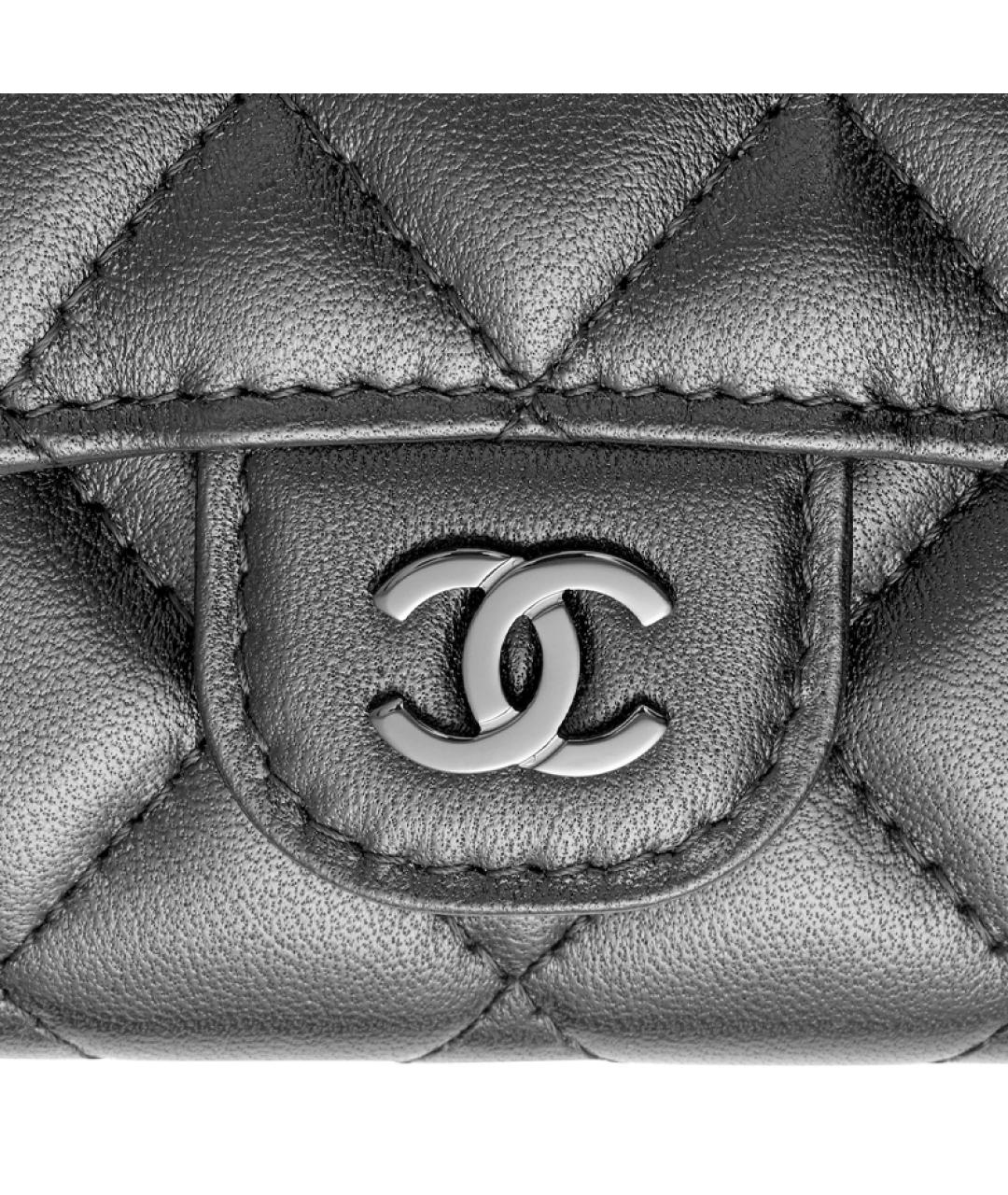 CHANEL Черный кожаный кошелек, фото 6