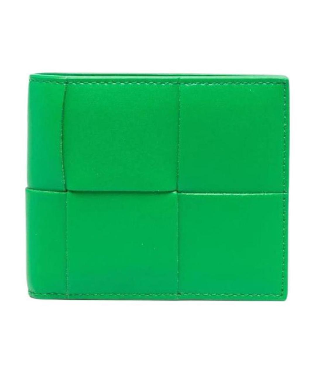 BOTTEGA VENETA Зеленый кожаный кошелек, фото 1