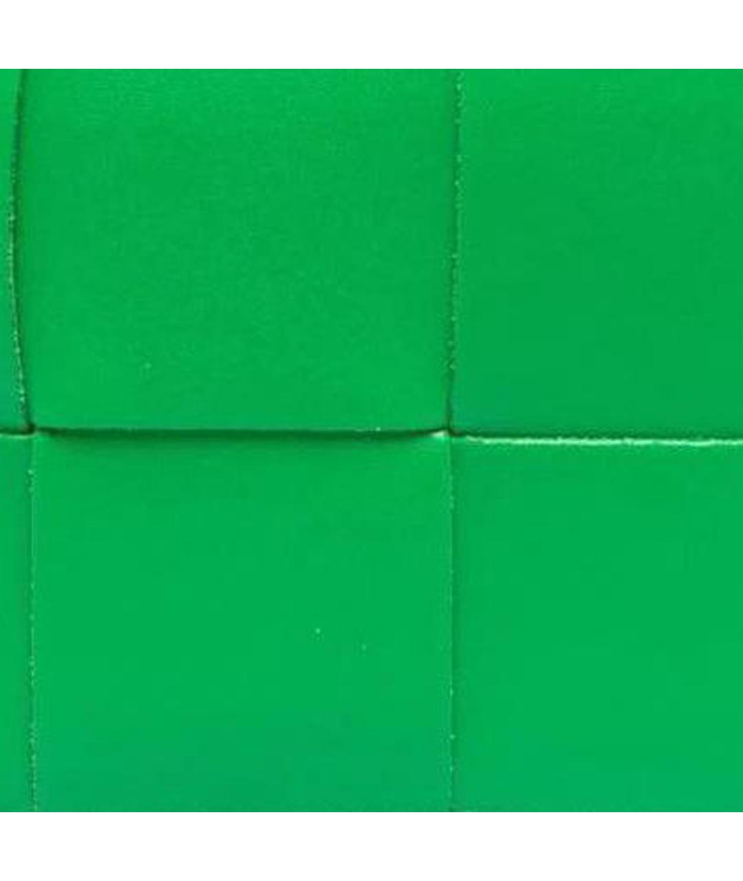 BOTTEGA VENETA Зеленый кожаный кошелек, фото 4