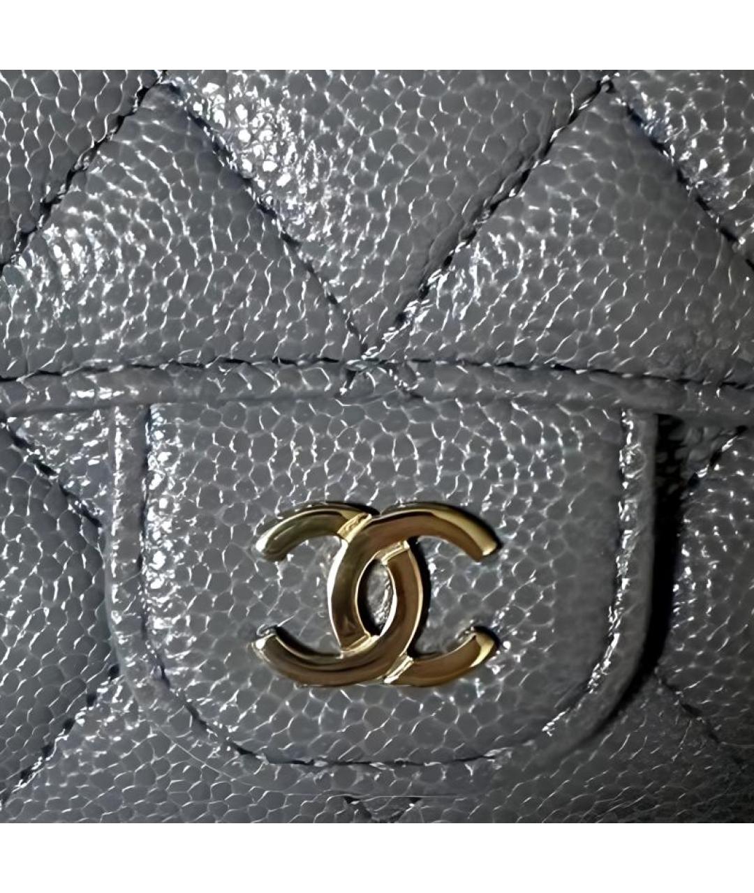 CHANEL Серый кожаный кошелек, фото 4