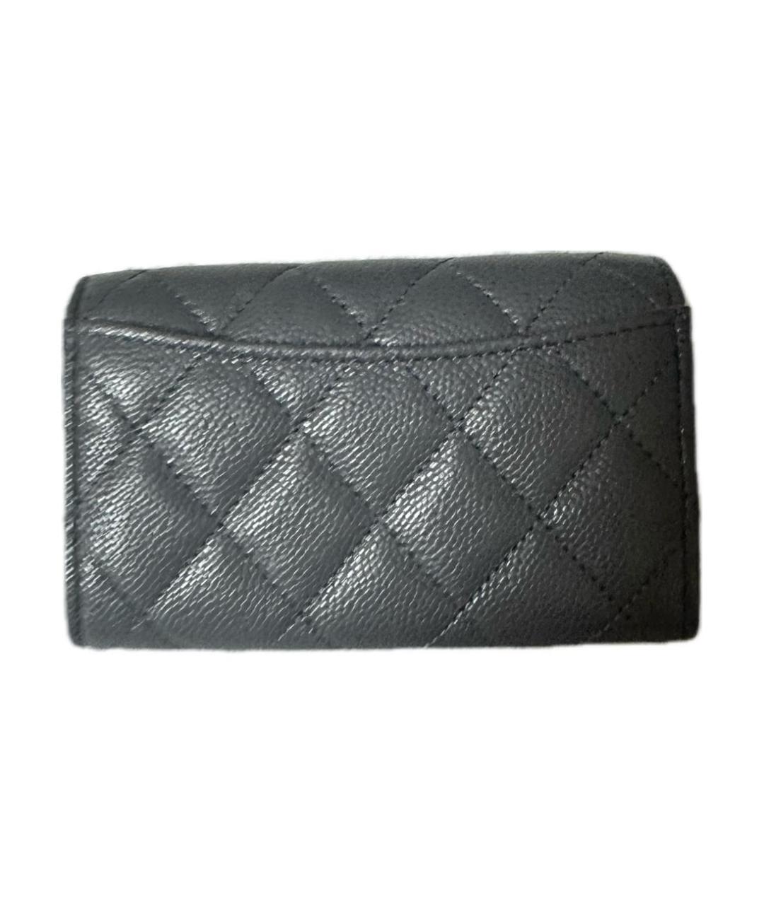 CHANEL Серый кожаный кошелек, фото 3
