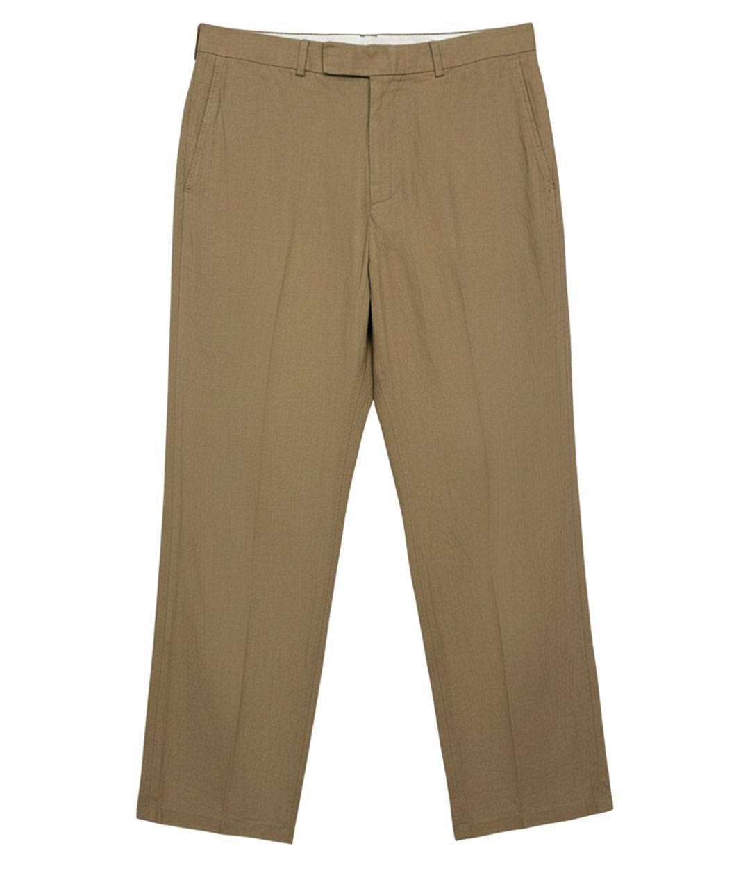 HUGO BOSS Коричневые льняные классические брюки, фото 1