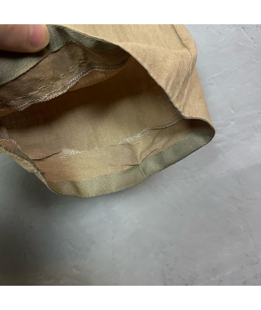 HUGO BOSS Коричневые льняные классические брюки, фото 6