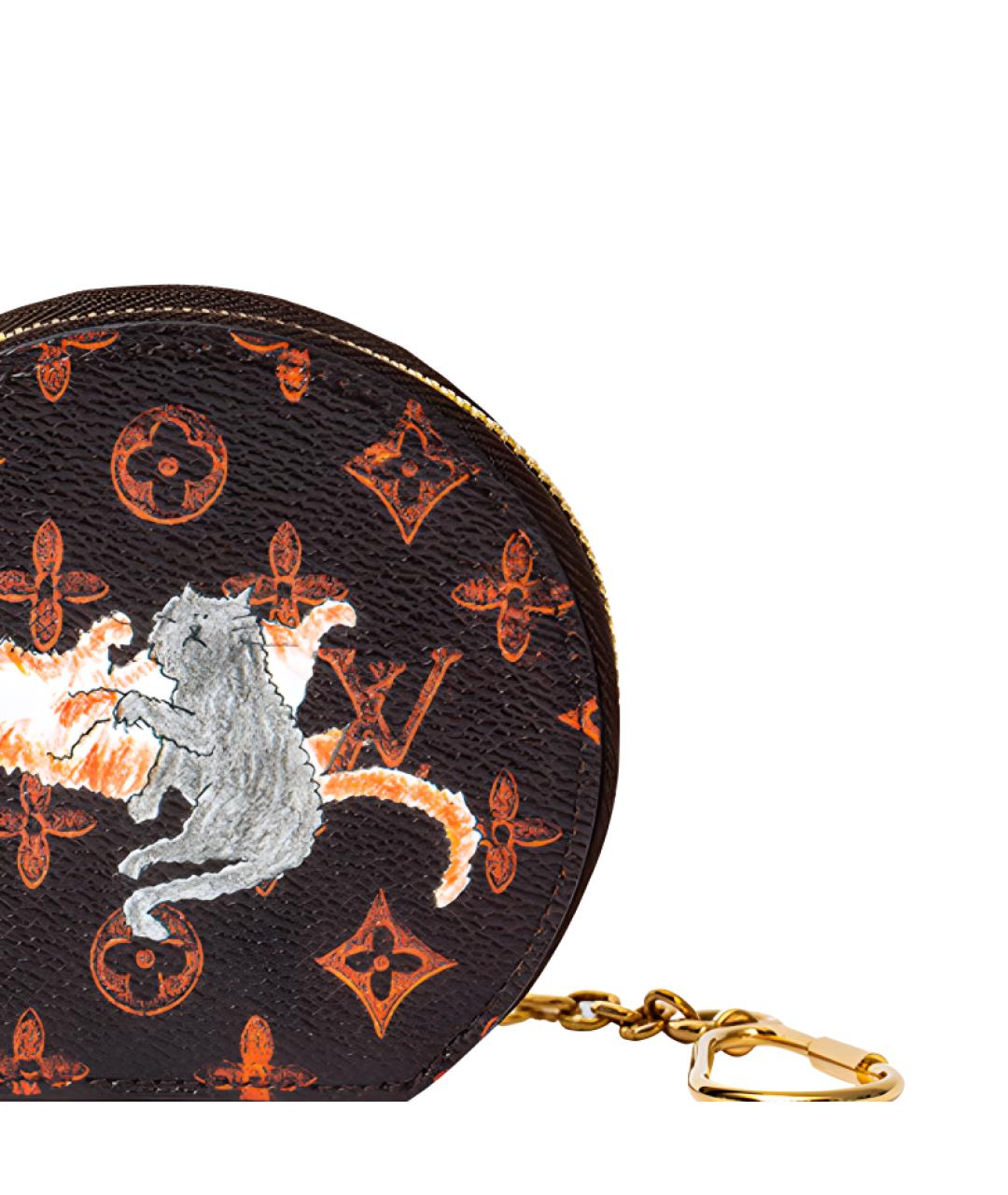 LOUIS VUITTON Коричневый кожаный кошелек, фото 3