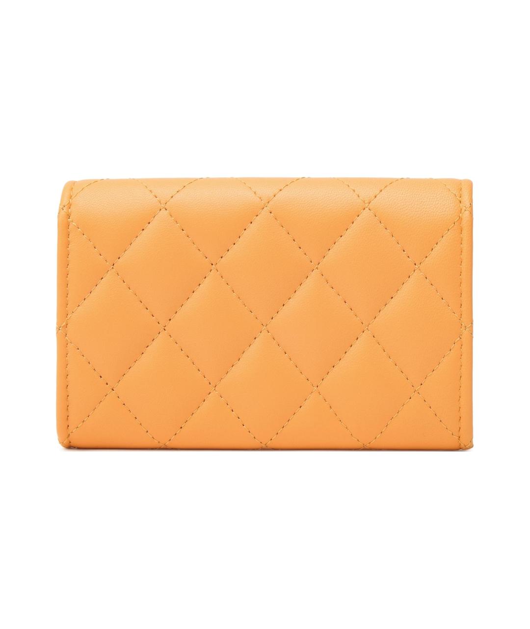 CHANEL Оранжевый кожаный кошелек, фото 3
