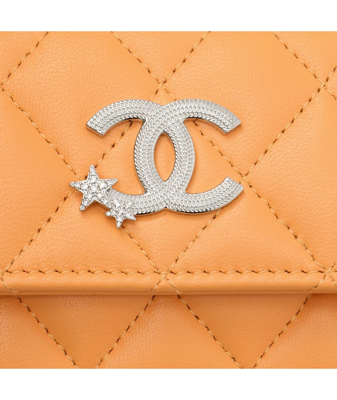 CHANEL Оранжевый кожаный кошелек, фото 5