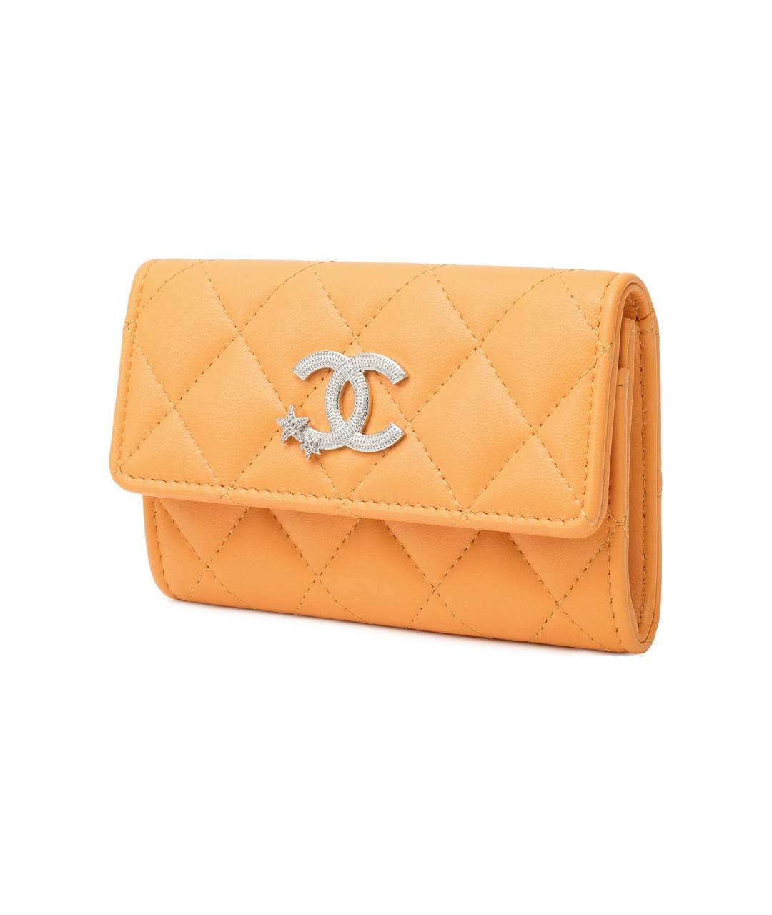 CHANEL Оранжевый кожаный кошелек, фото 2