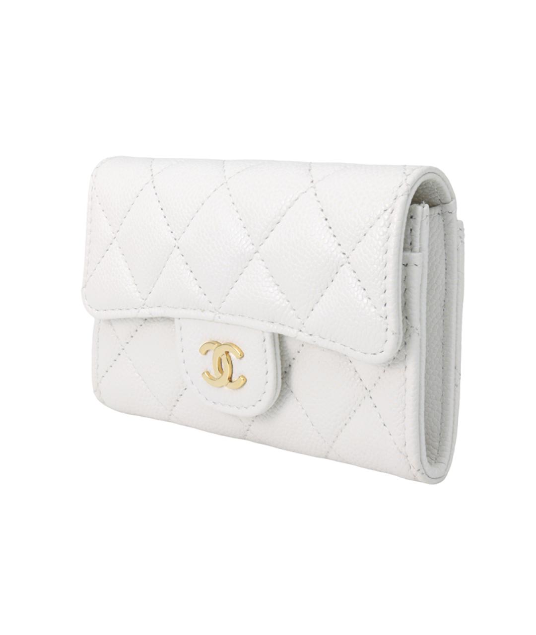 CHANEL Белый кожаный кошелек, фото 3