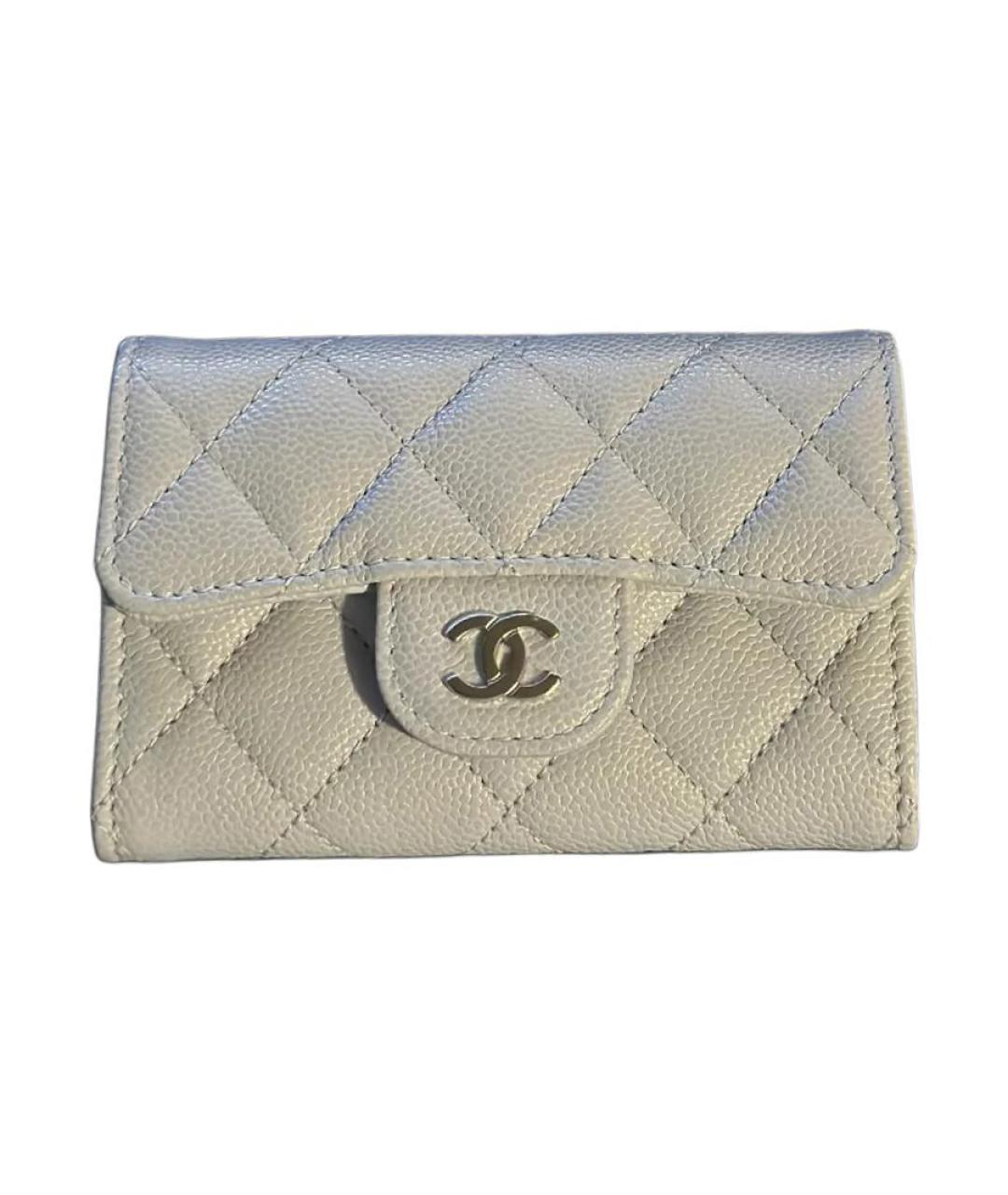 CHANEL Белый кожаный кошелек, фото 2