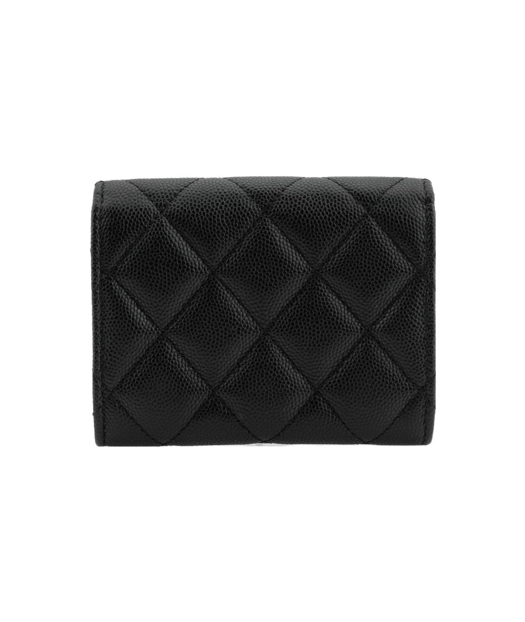 CHANEL Черный кожаный кошелек, фото 3