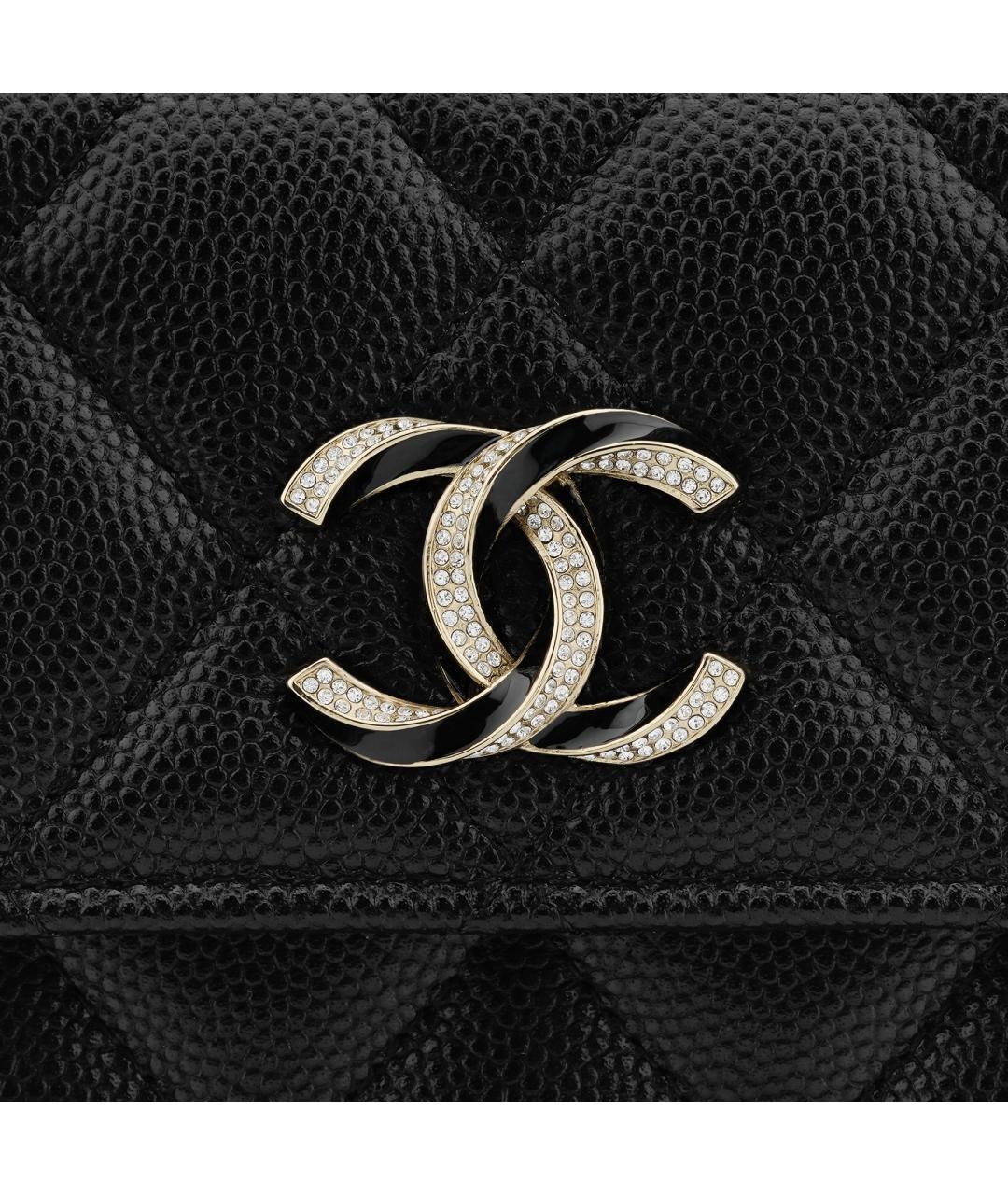 CHANEL Черный кожаный кошелек, фото 6