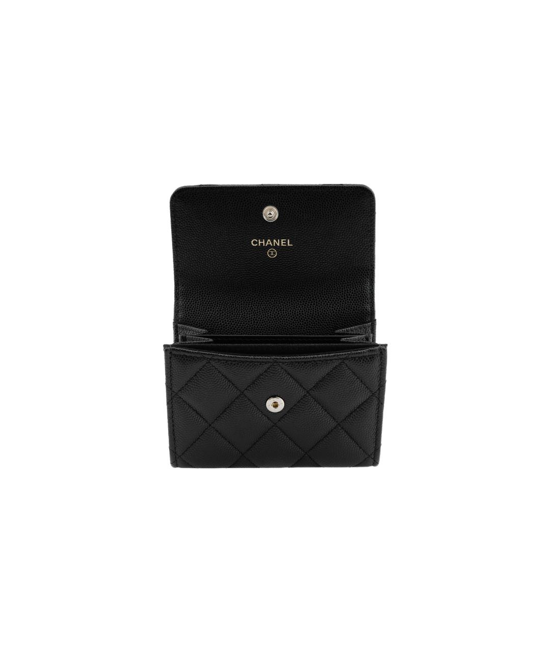 CHANEL Черный кожаный кошелек, фото 5