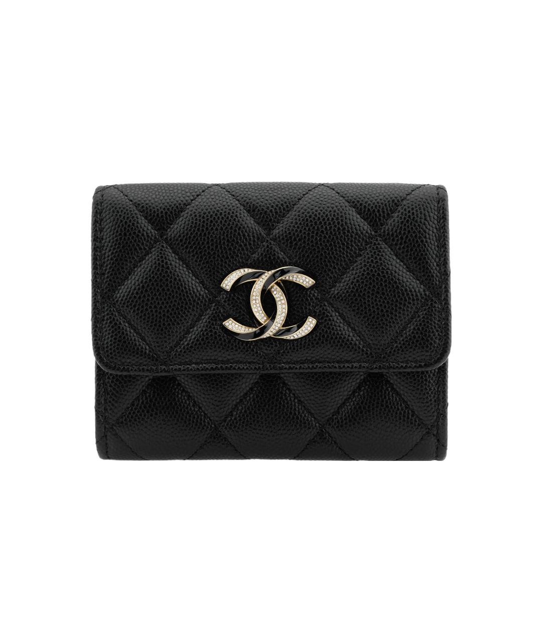 CHANEL Черный кожаный кошелек, фото 1