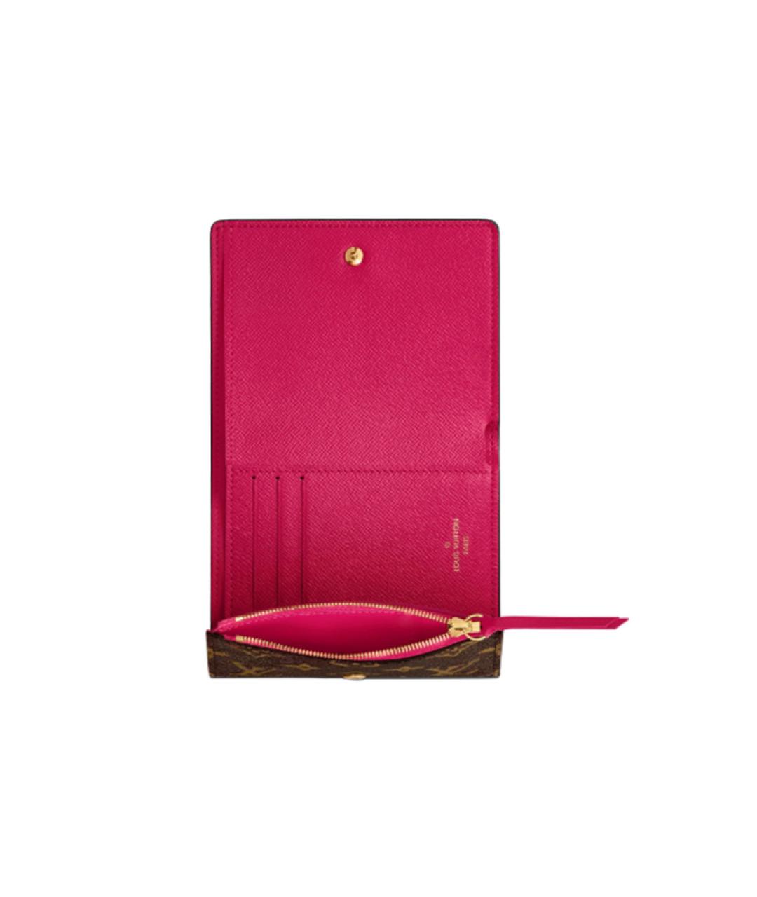 LOUIS VUITTON Коричневый кожаный кошелек, фото 5