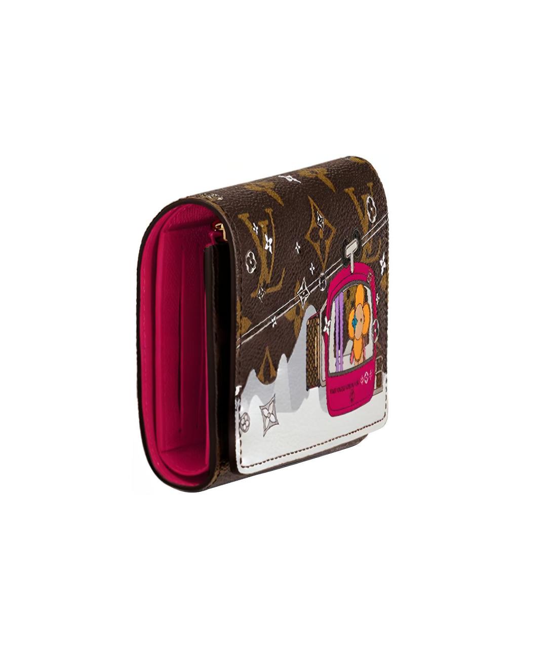 LOUIS VUITTON Коричневый кожаный кошелек, фото 2