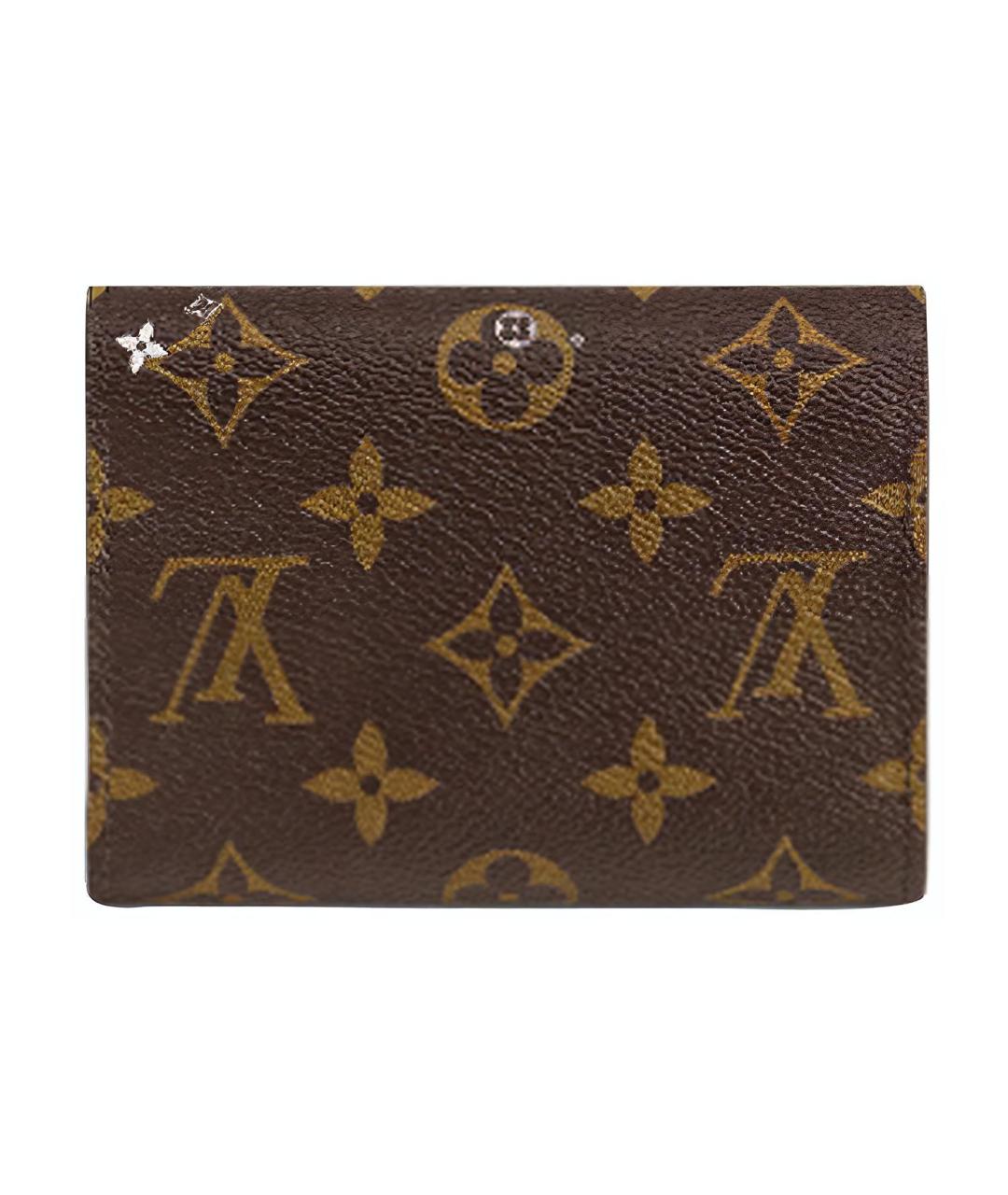 LOUIS VUITTON Коричневый кожаный кошелек, фото 3