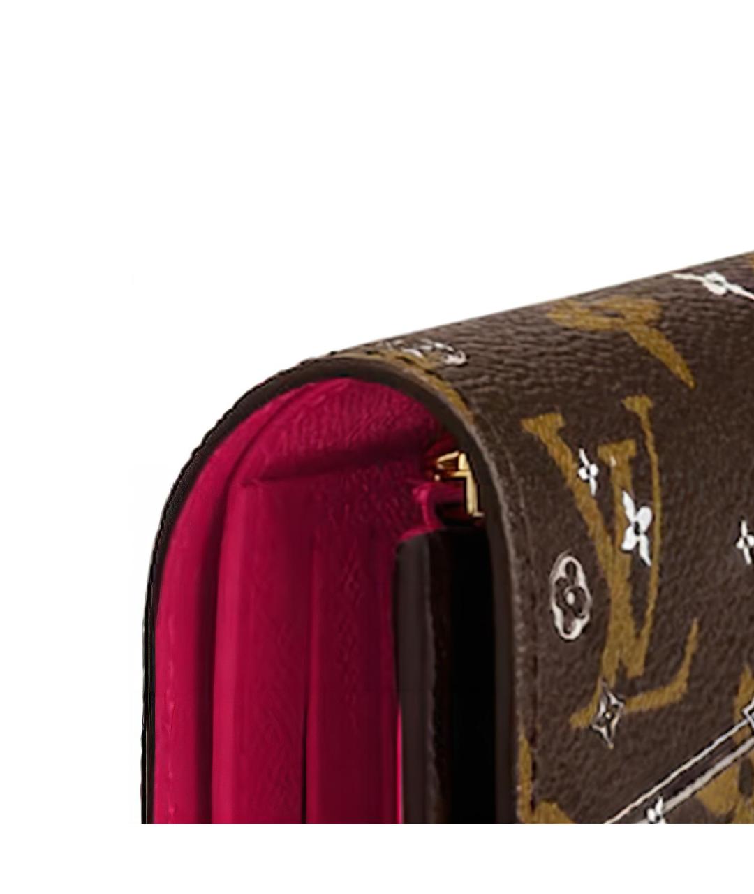 LOUIS VUITTON Коричневый кожаный кошелек, фото 6