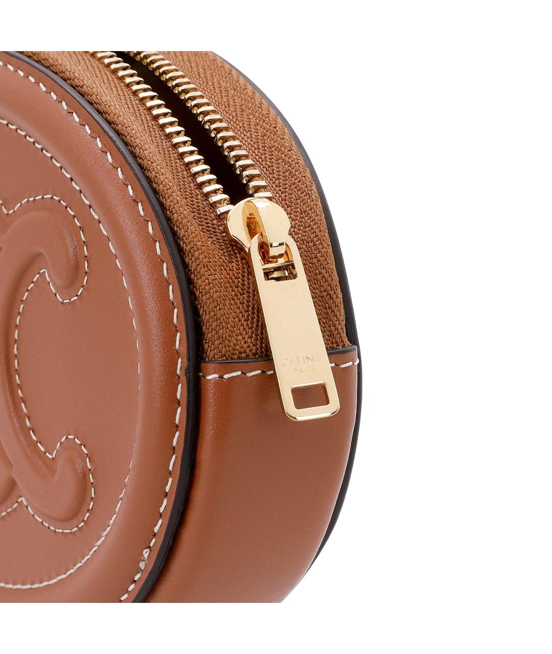 CELINE Коричневый кожаный кошелек, фото 4