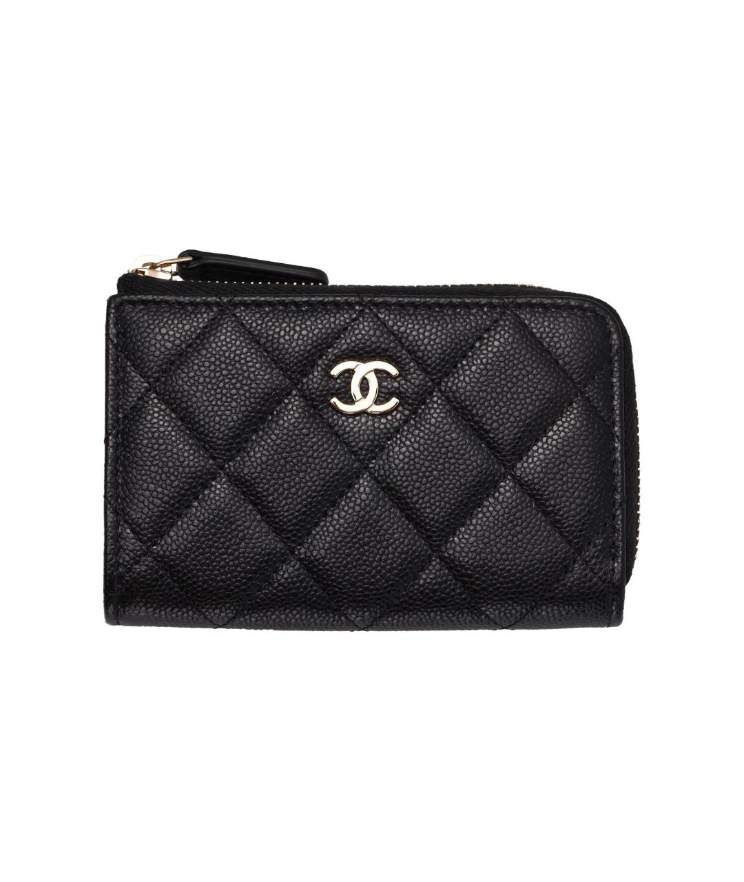 CHANEL Черный кожаный кошелек, фото 1