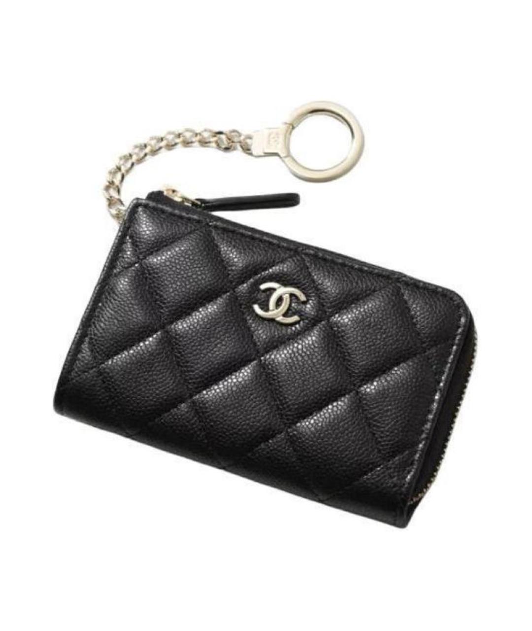 CHANEL Черный кожаный кошелек, фото 3