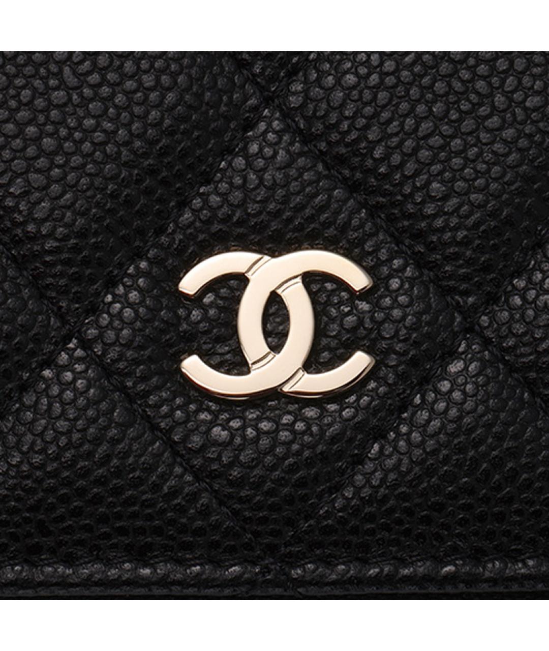 CHANEL Черный кожаный кошелек, фото 6