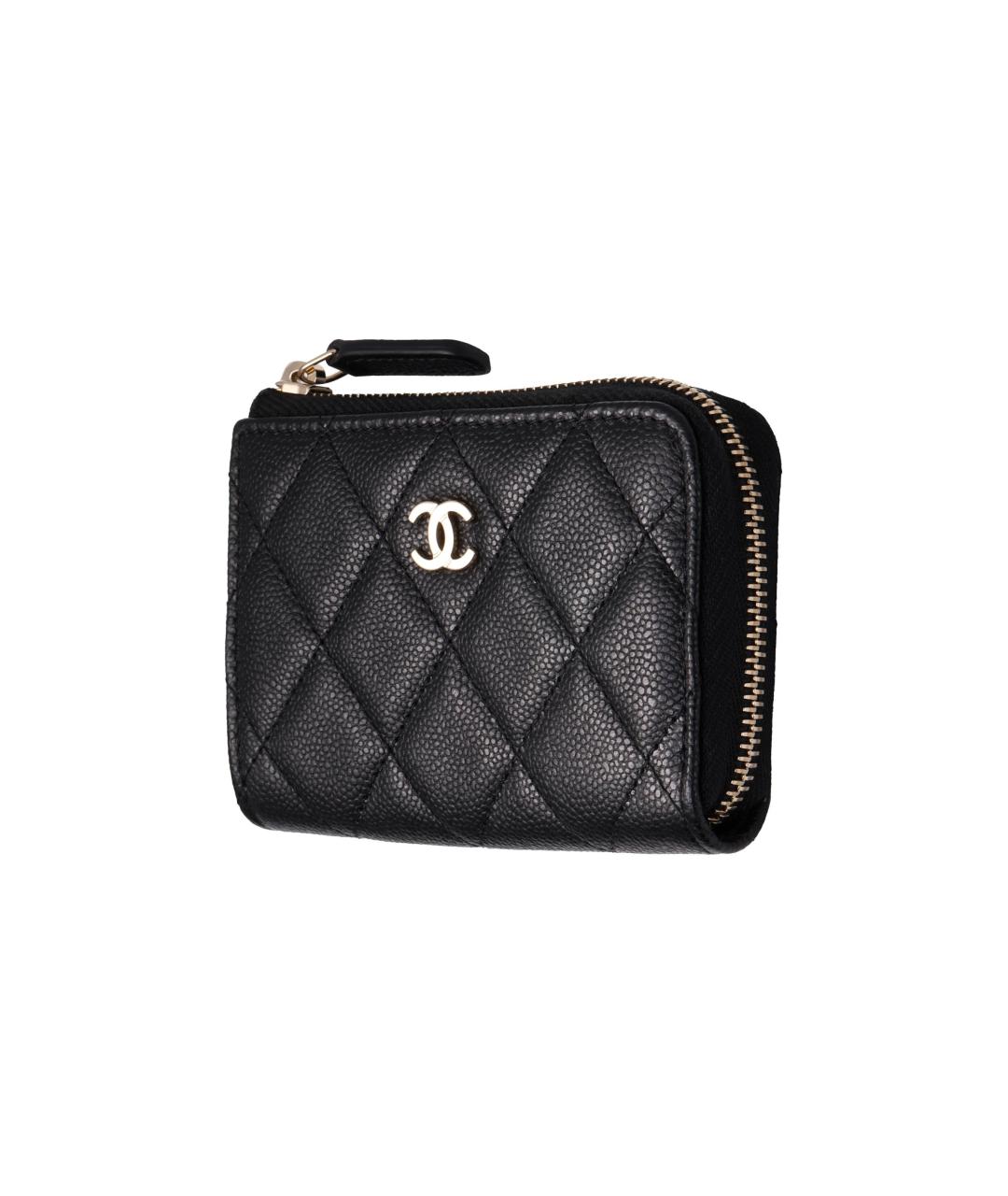 CHANEL Черный кожаный кошелек, фото 2