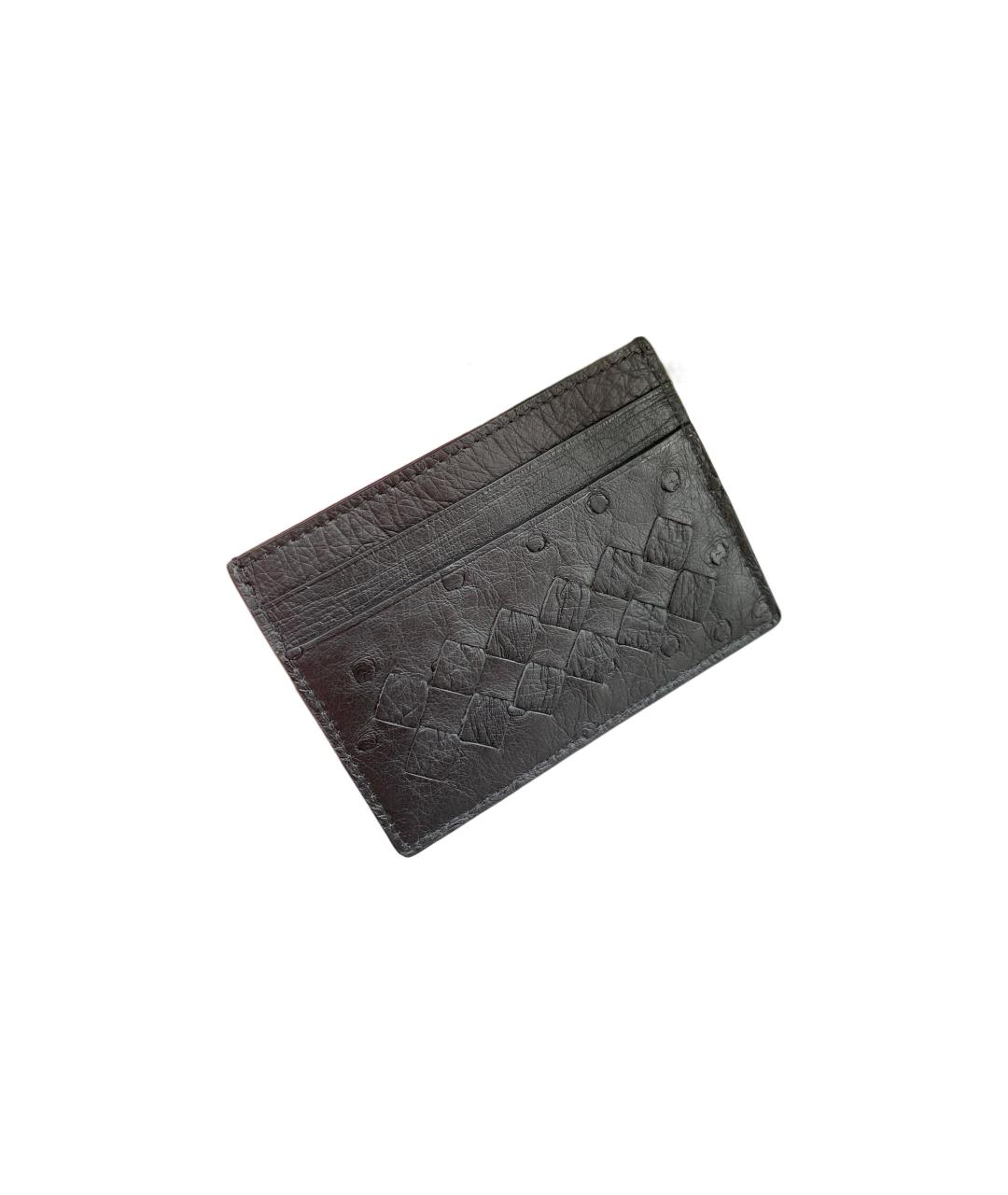 BOTTEGA VENETA Черный кожаный кардхолдер, фото 2