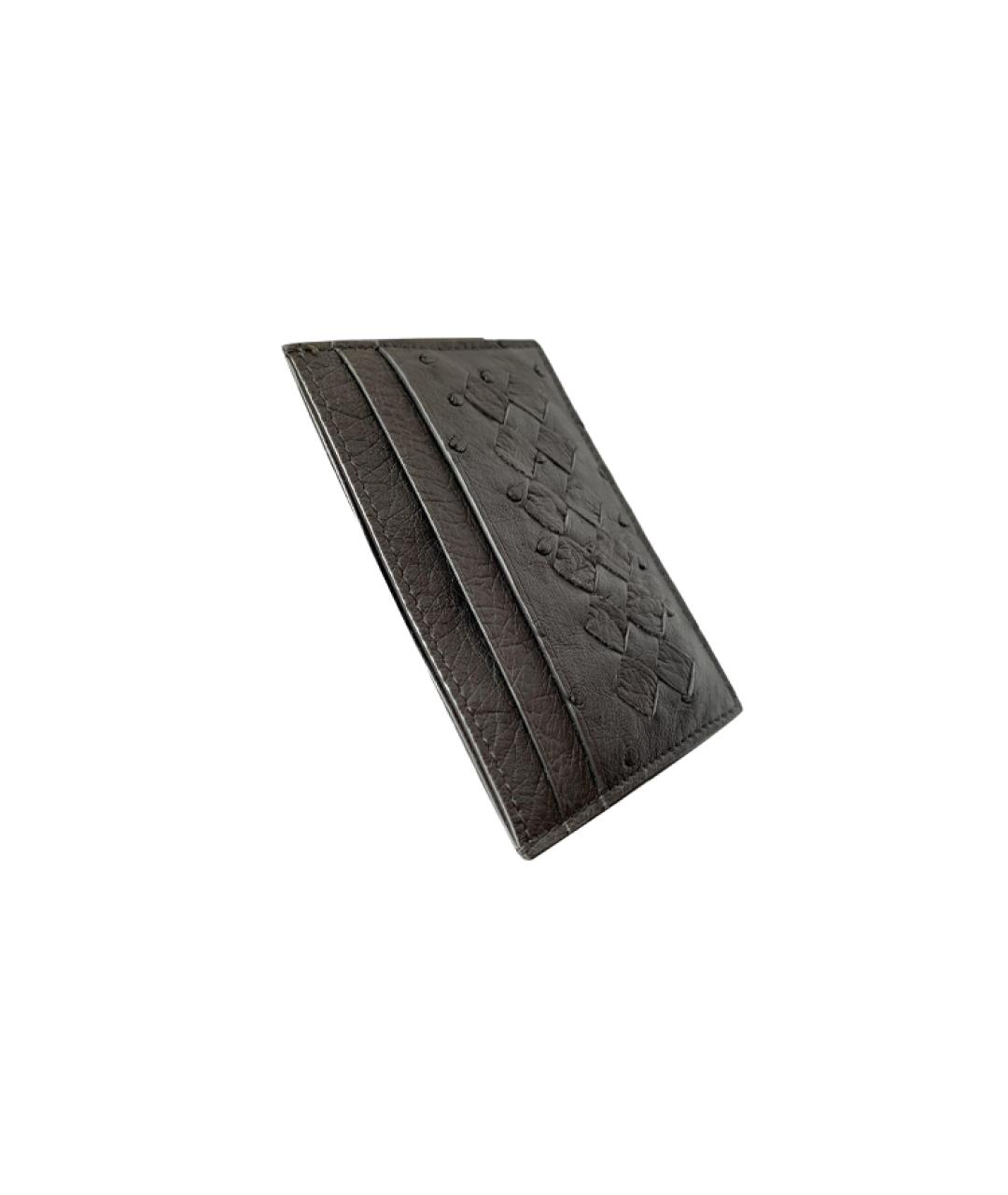 BOTTEGA VENETA Черный кожаный кардхолдер, фото 3