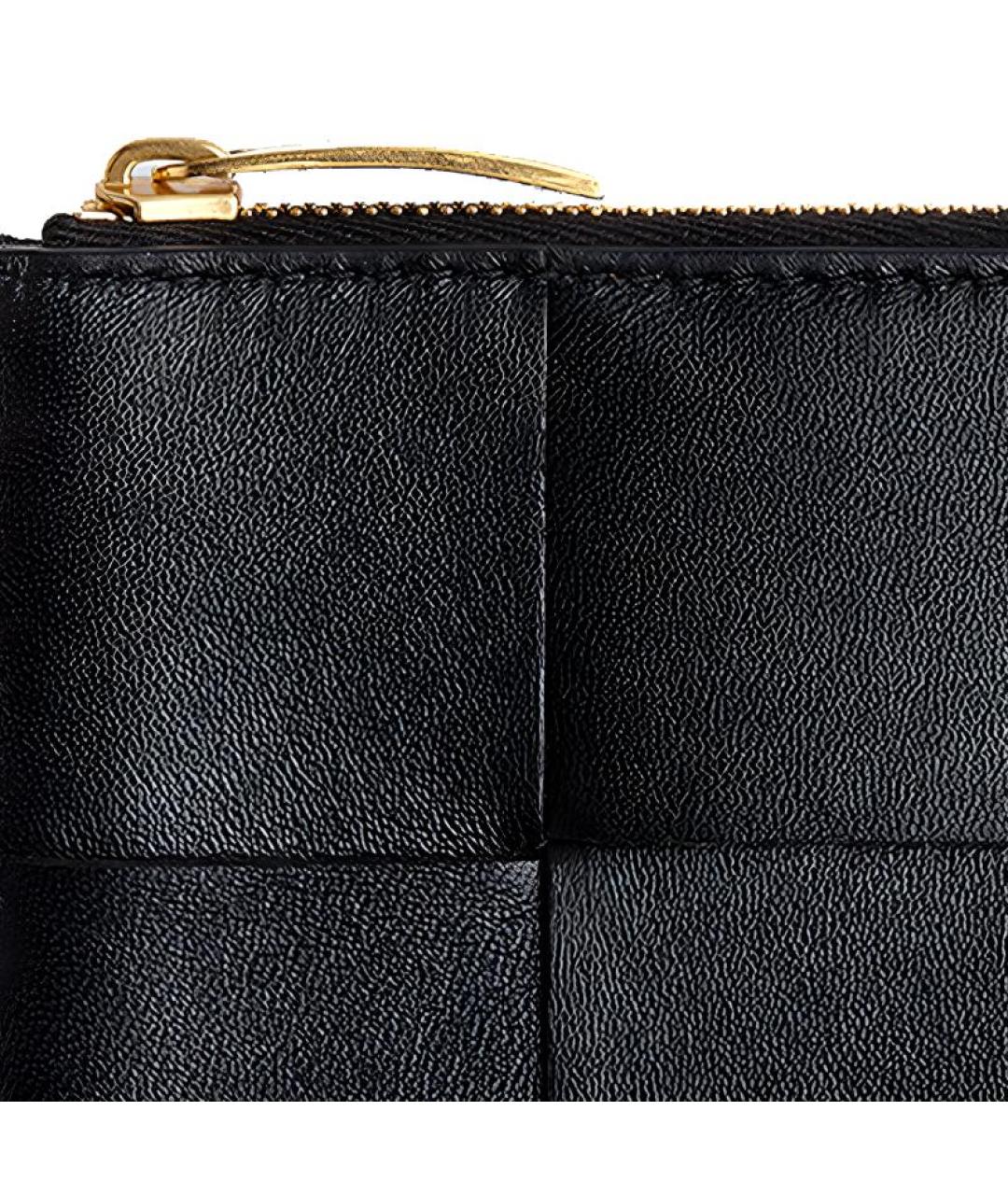 BOTTEGA VENETA Черный кожаный кошелек, фото 3
