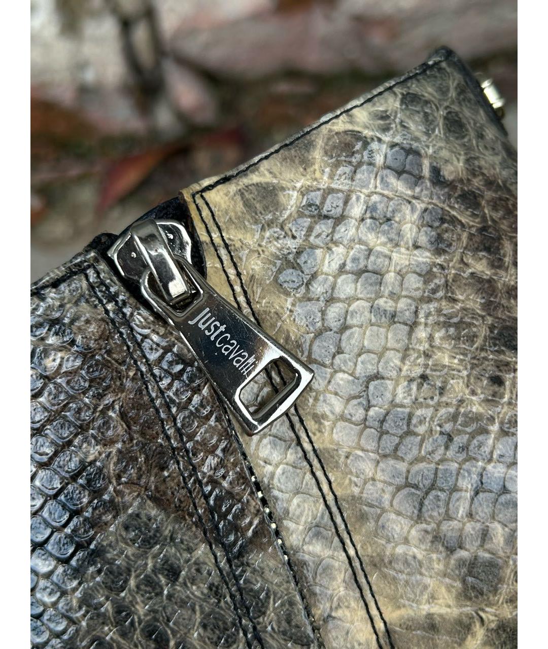 JUST CAVALLI Коричневые кожаные ботильоны, фото 5