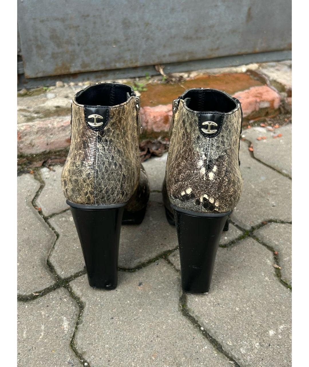 JUST CAVALLI Коричневые кожаные ботильоны, фото 7