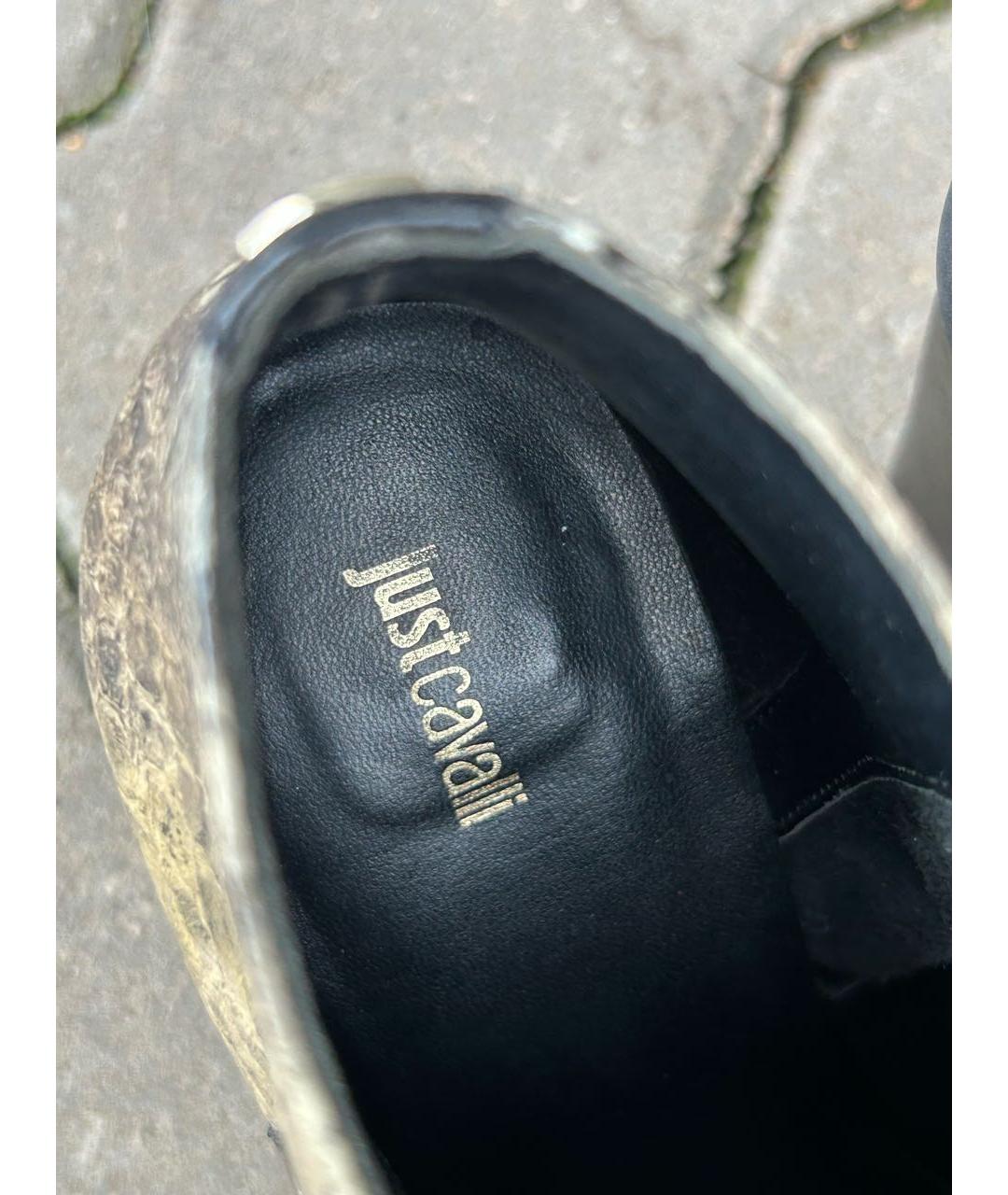 JUST CAVALLI Коричневые кожаные ботильоны, фото 2