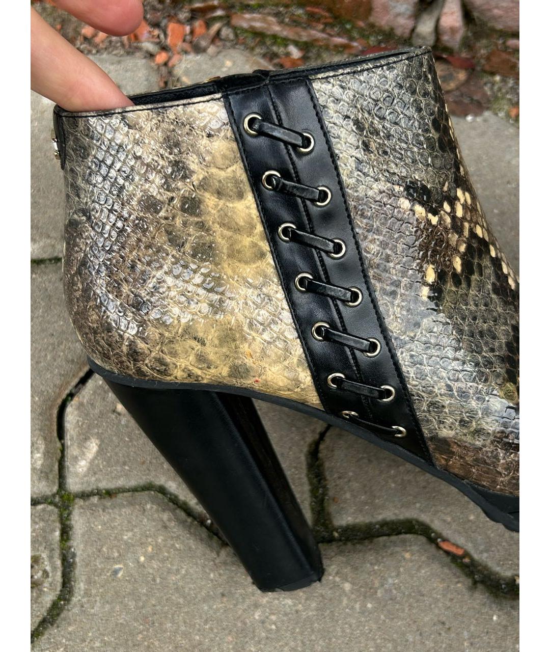 JUST CAVALLI Коричневые кожаные ботильоны, фото 4