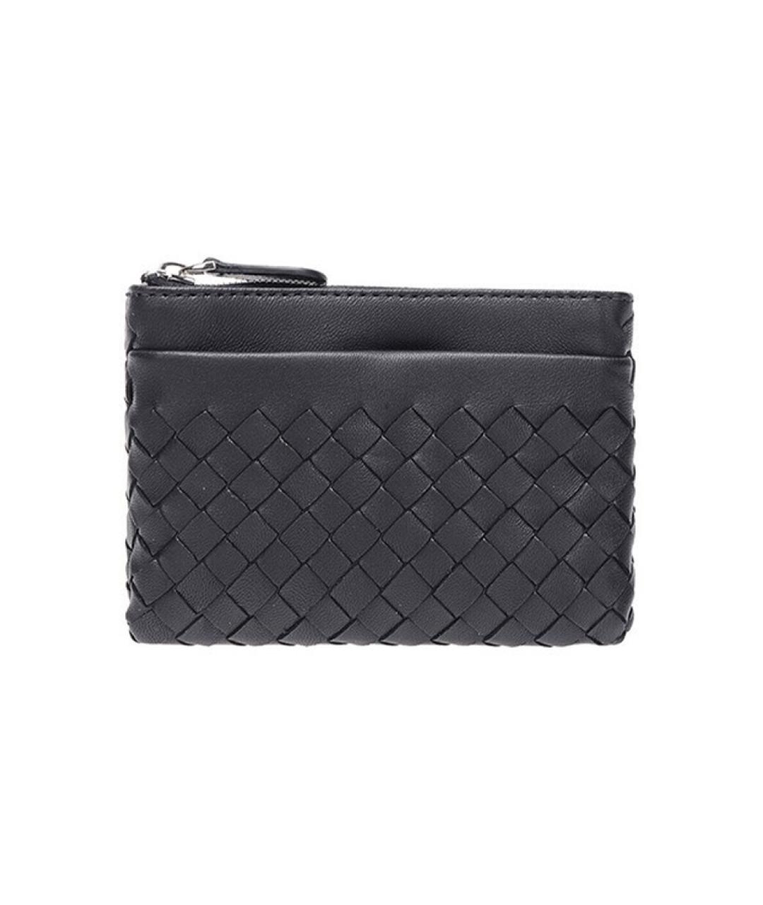 BOTTEGA VENETA Черный кожаный кошелек, фото 1