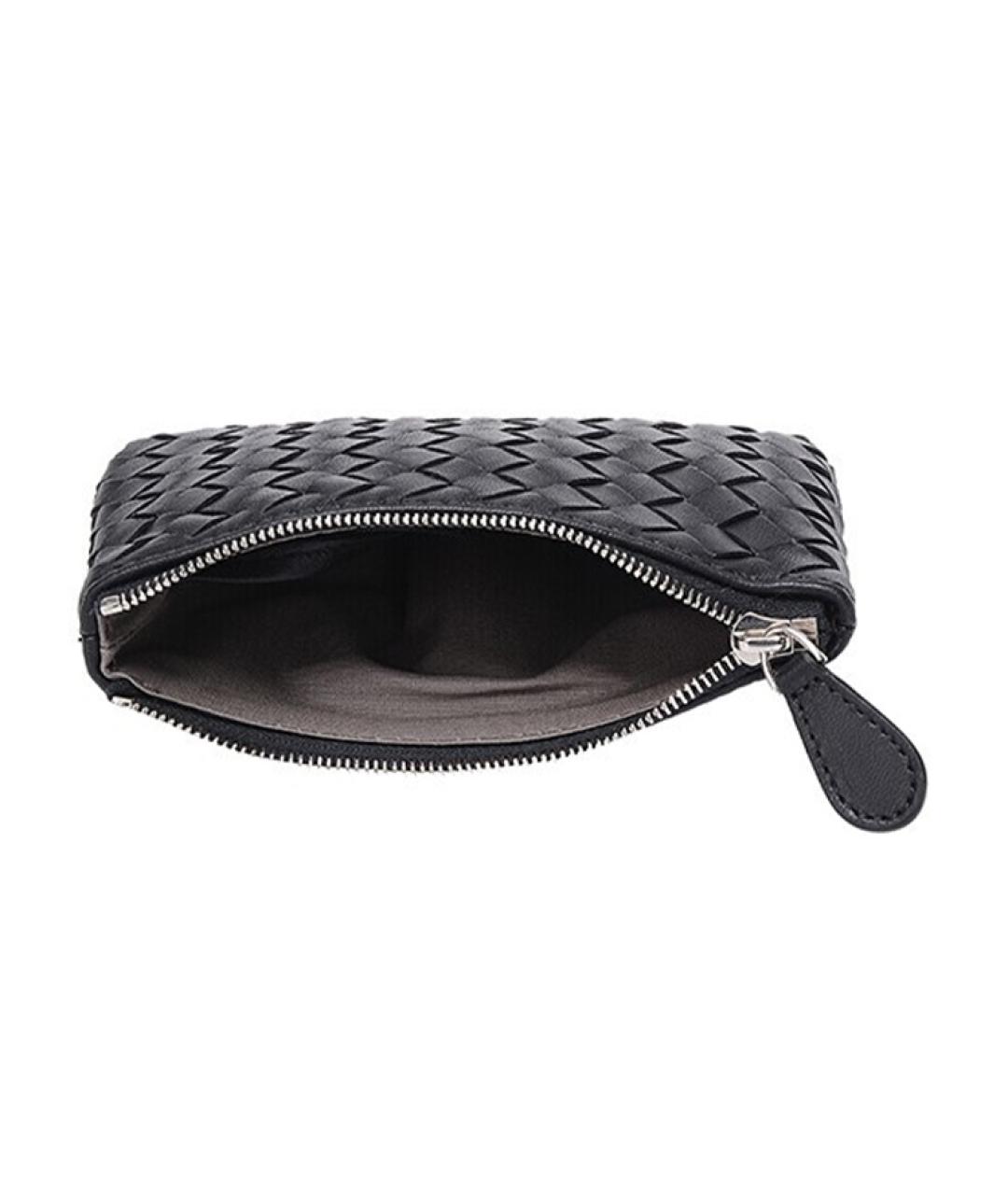 BOTTEGA VENETA Черный кожаный кошелек, фото 4