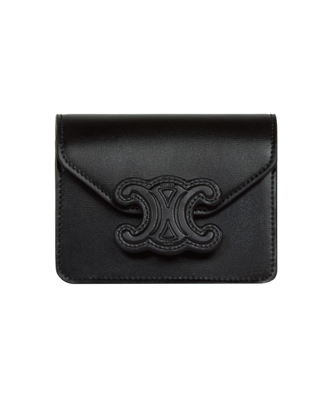 CELINE Черный кожаный кошелек, фото 1