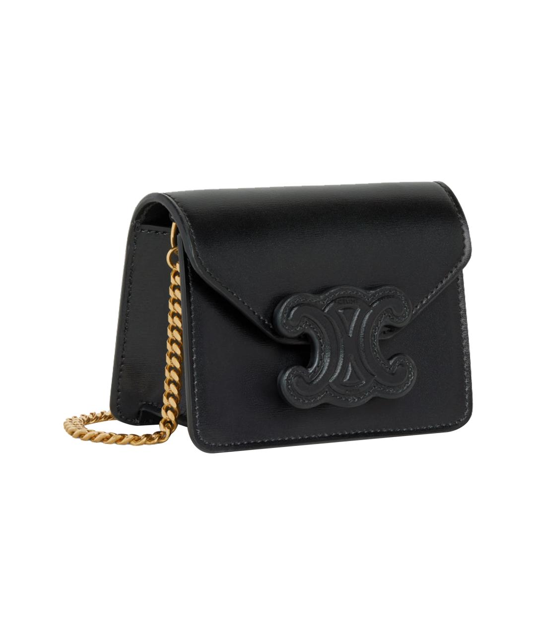 CELINE Черный кожаный кошелек, фото 2