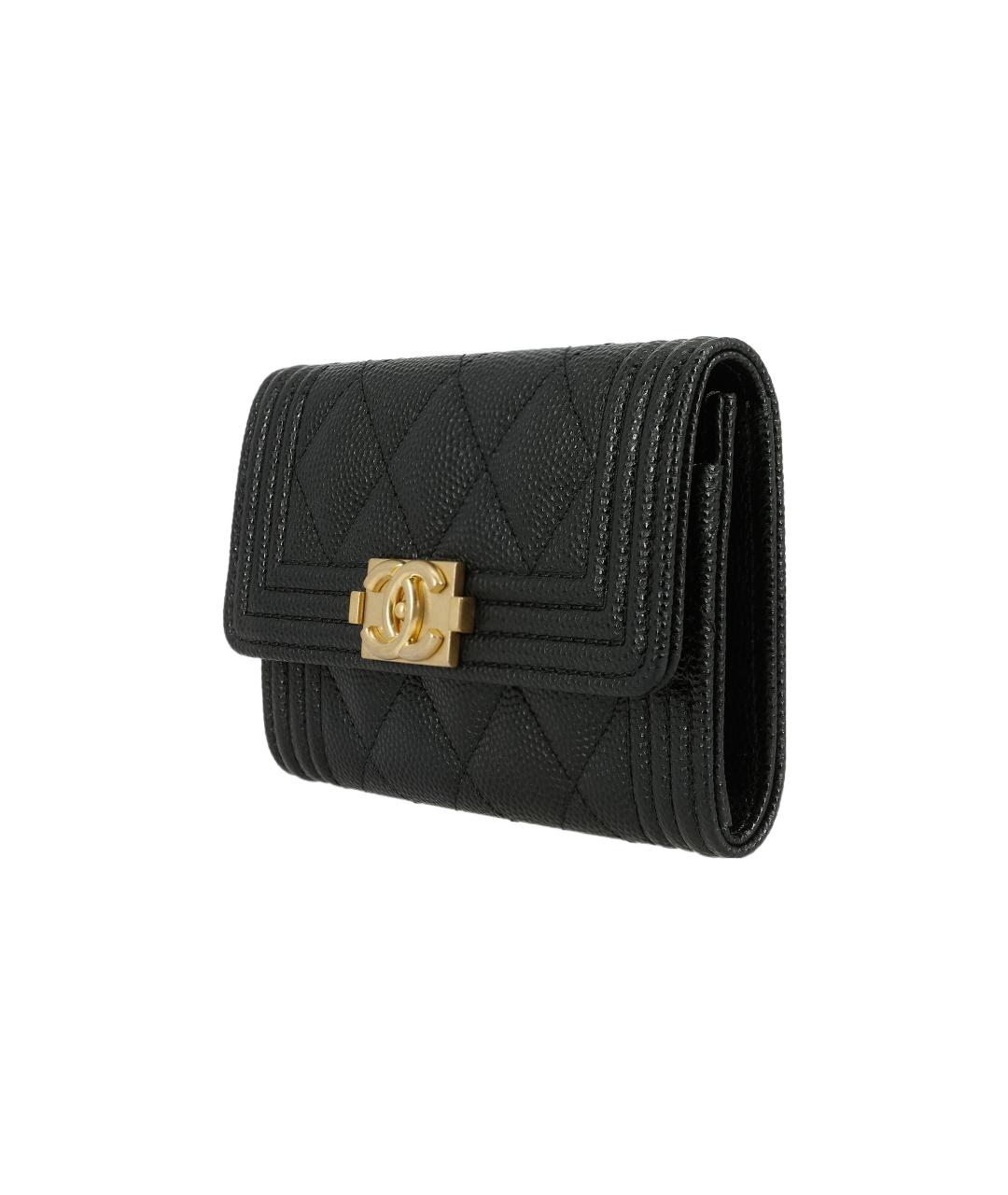 CHANEL Черный кожаный кошелек, фото 2