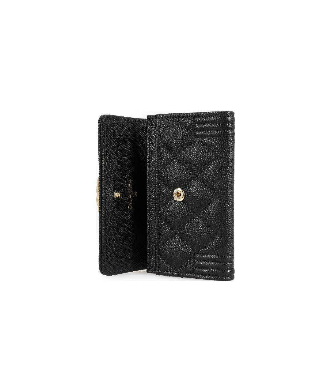 CHANEL Черный кожаный кошелек, фото 4