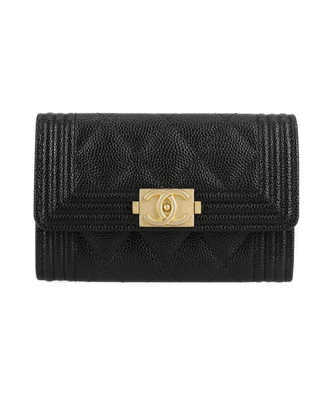 CHANEL Черный кожаный кошелек, фото 1