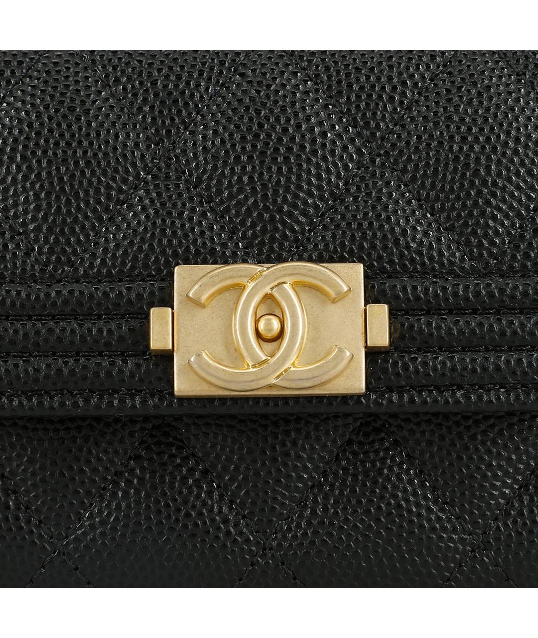 CHANEL Черный кожаный кошелек, фото 5