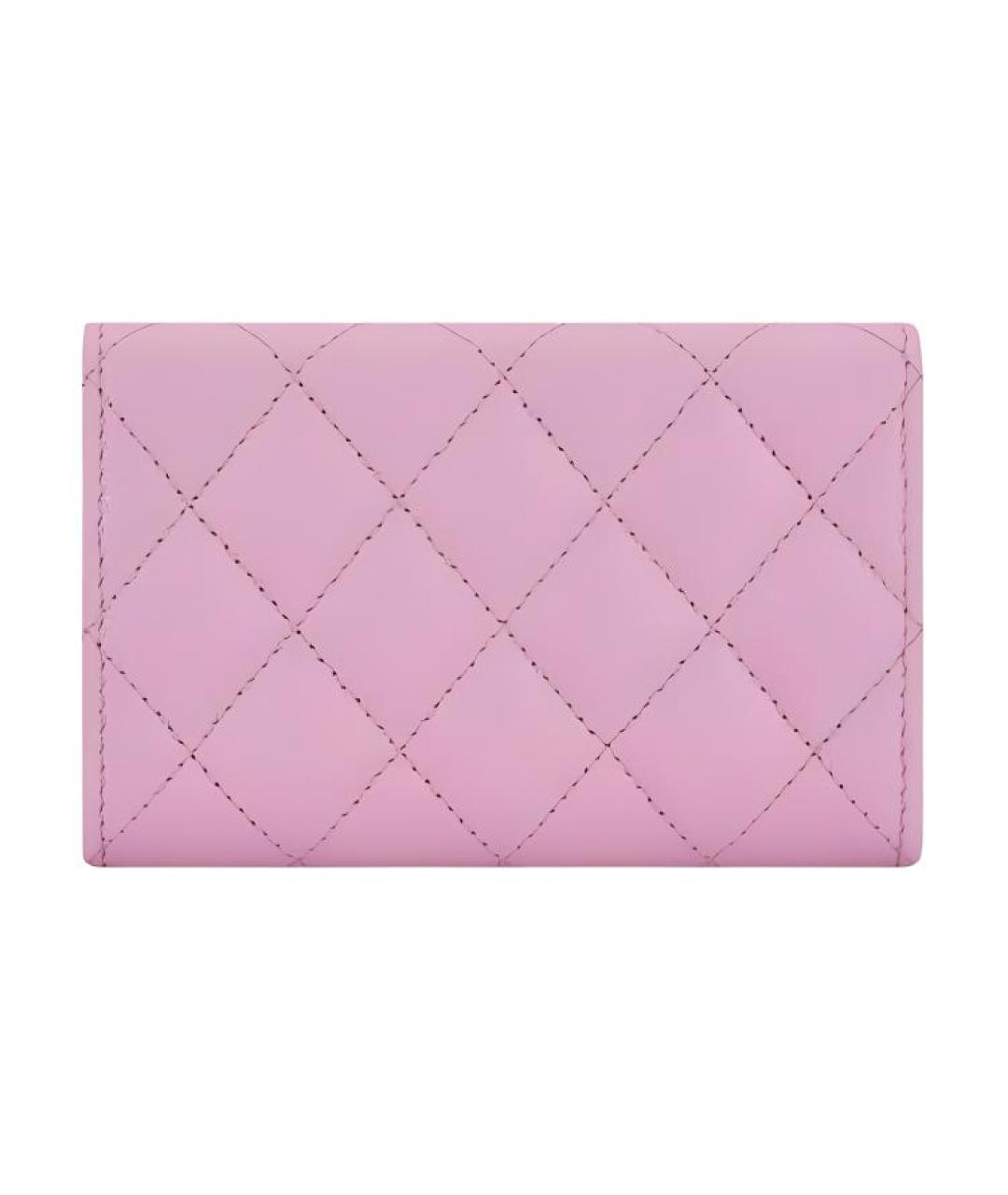 CHANEL Розовый кожаный кошелек, фото 2