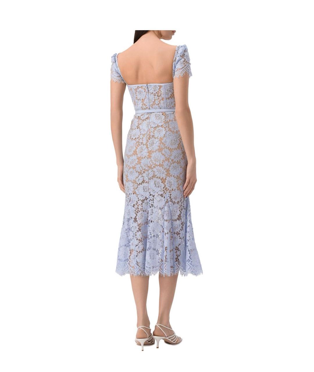 SELF-PORTRAIT Голубое кружевное коктейльное платье, фото 3