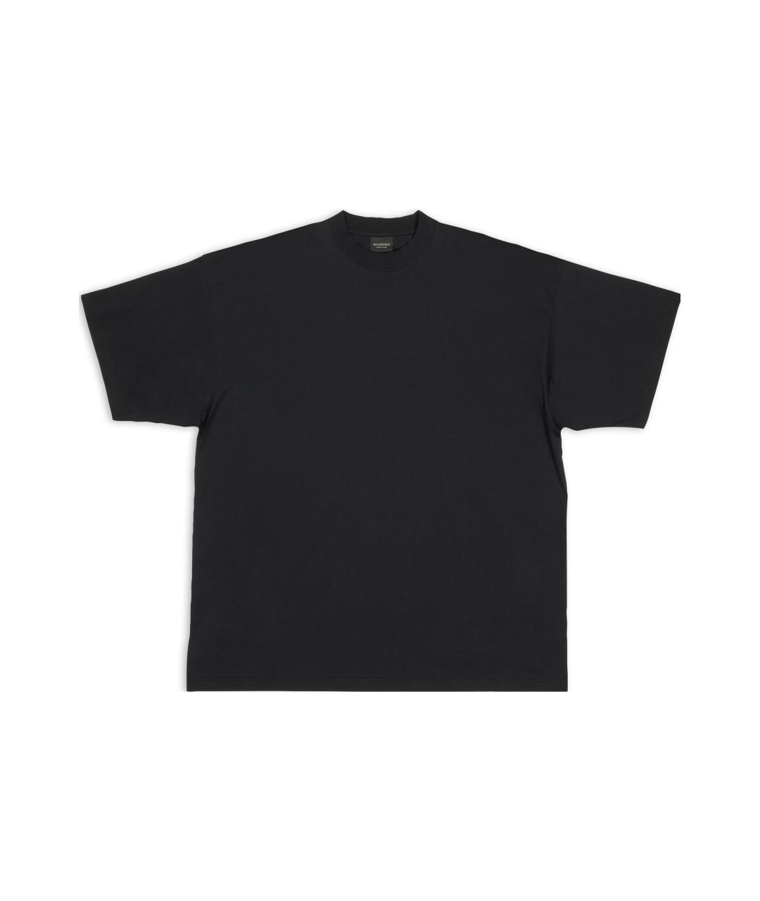 BALENCIAGA Черная хлопковая футболка, фото 1