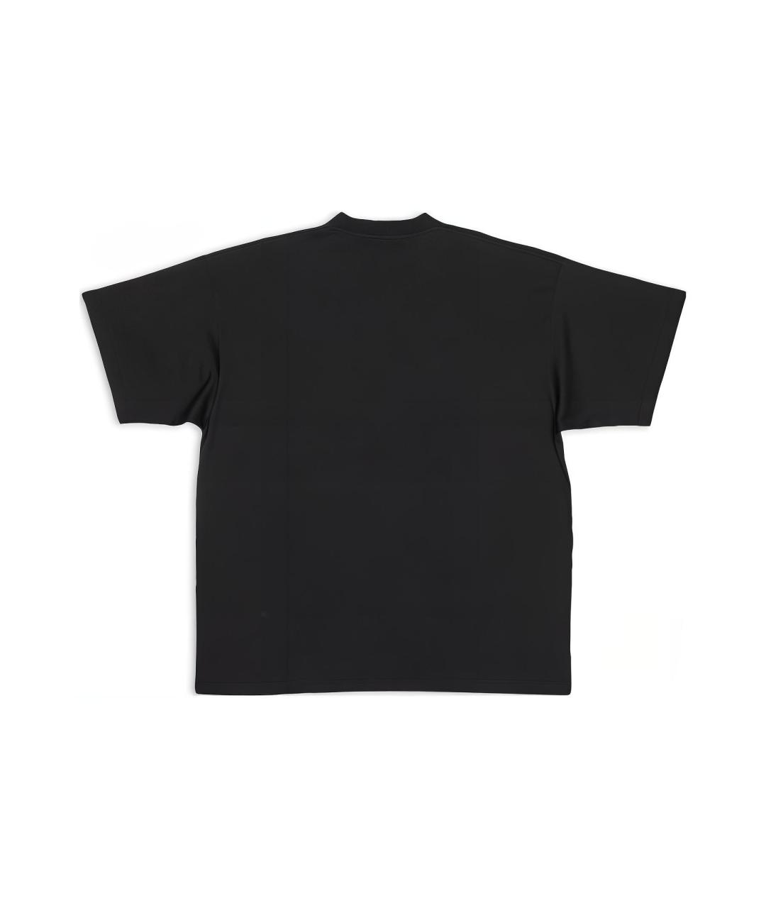 BALENCIAGA Черная хлопковая футболка, фото 2