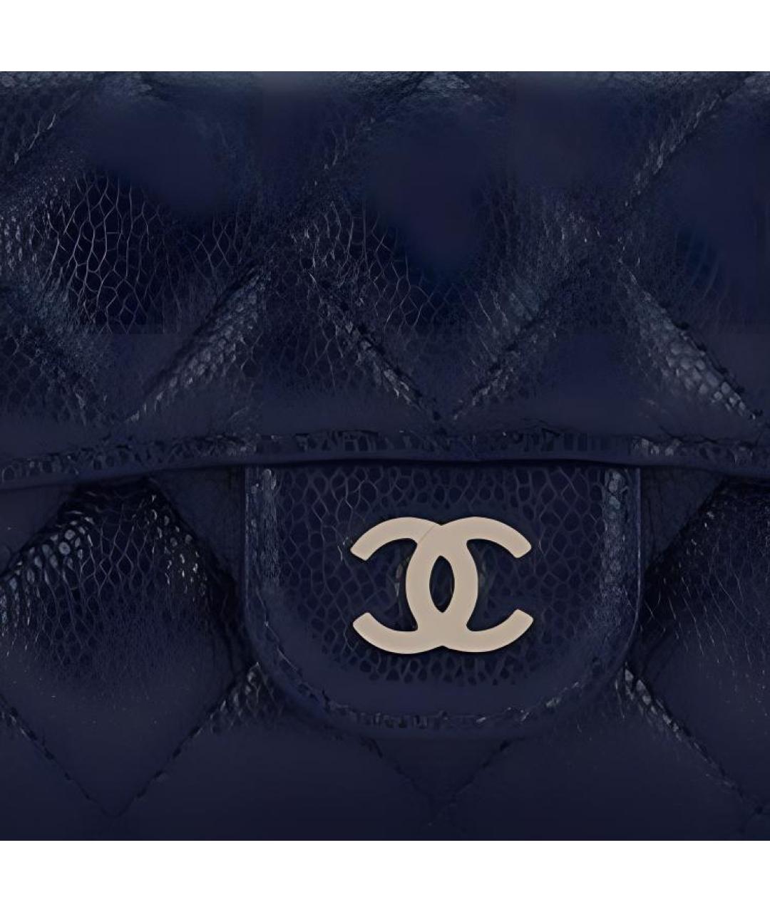 CHANEL Темно-синий кожаный кардхолдер, фото 4