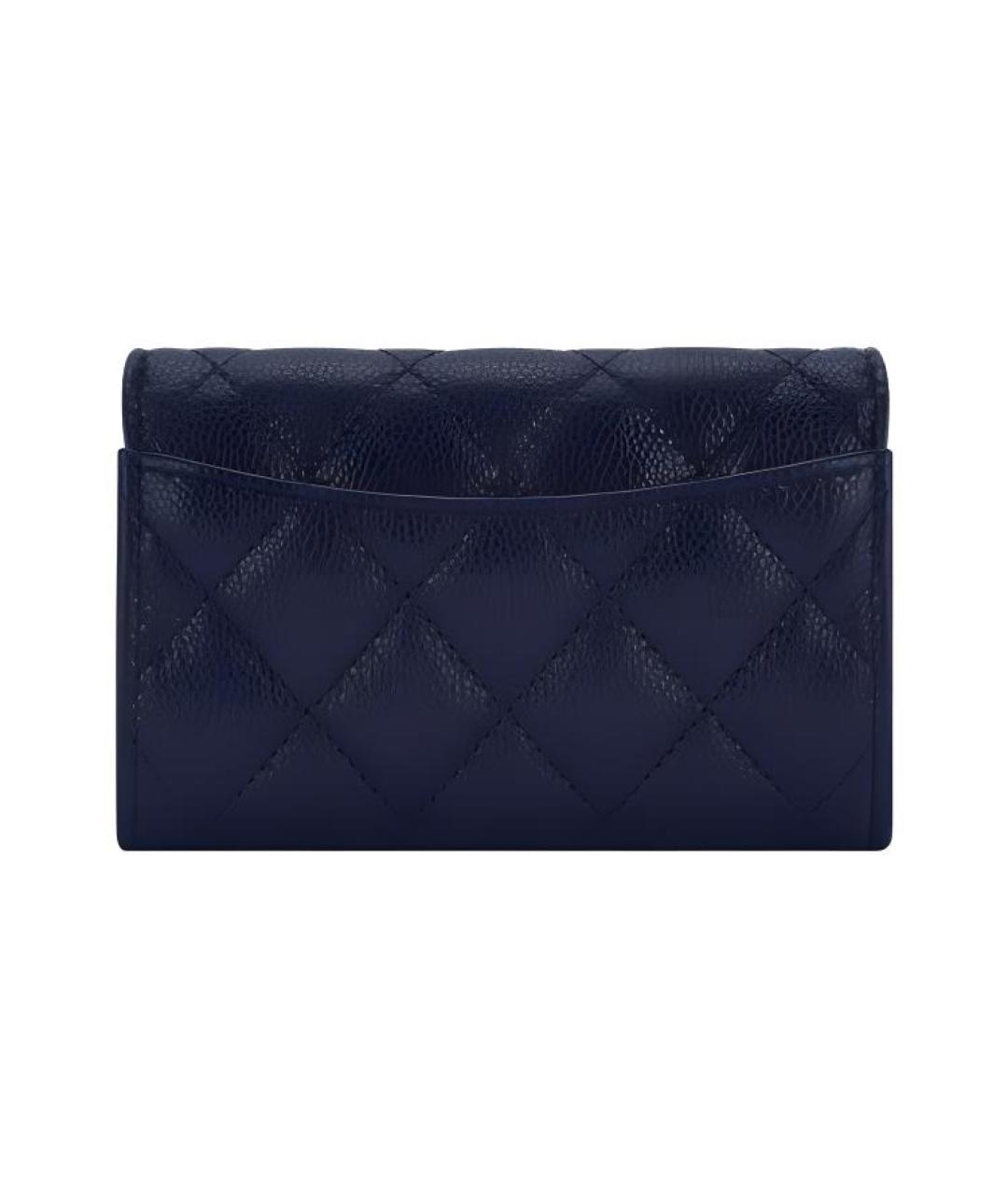 CHANEL Темно-синий кожаный кардхолдер, фото 2