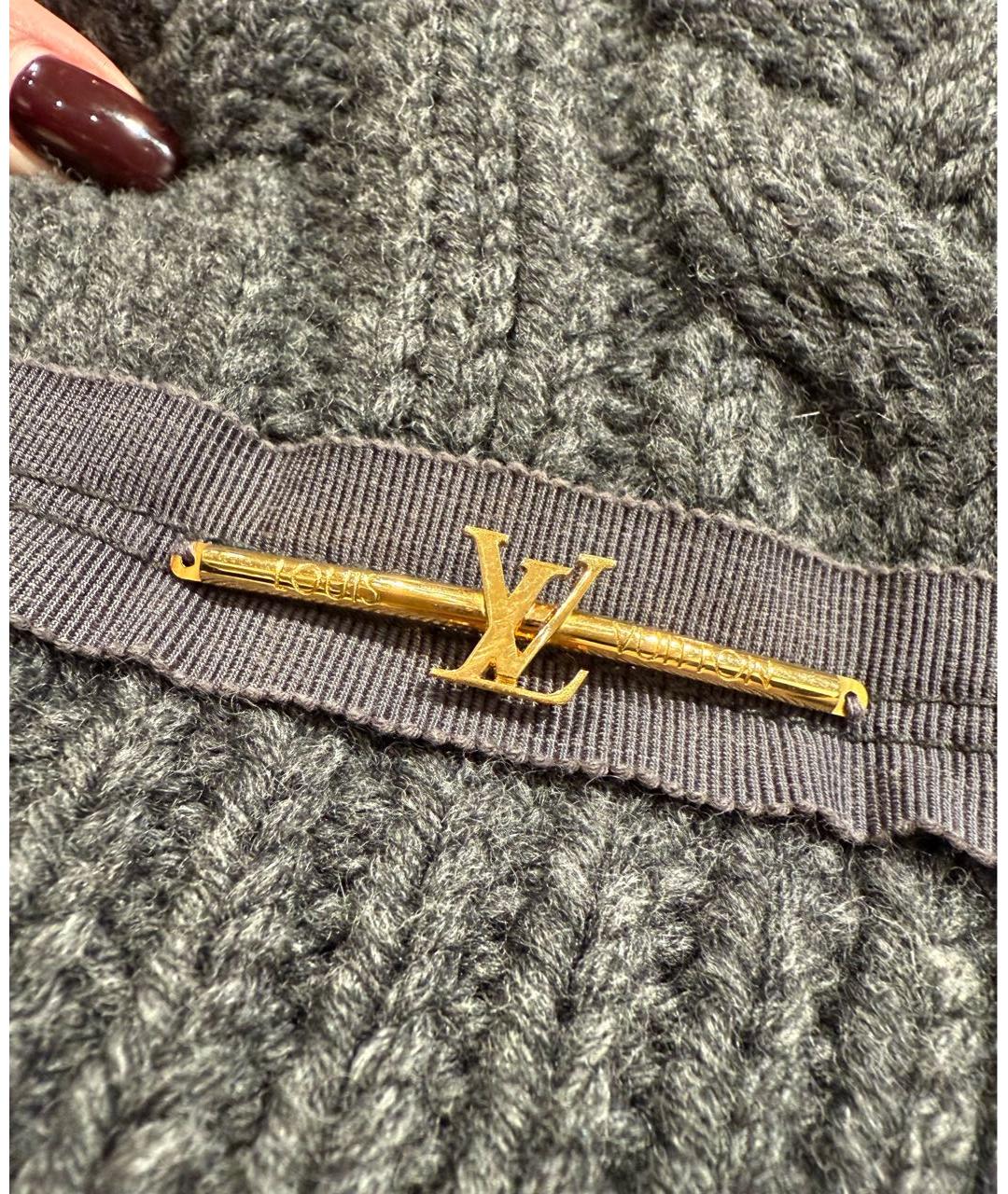 LOUIS VUITTON Антрацитовая шерстяная шапка, фото 4